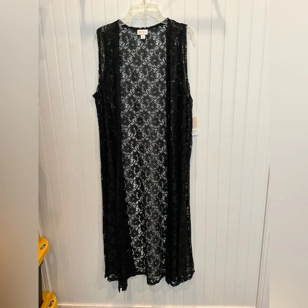 LuLaRoe | Elegant Black Lace Duster Cardigan Medium JOY